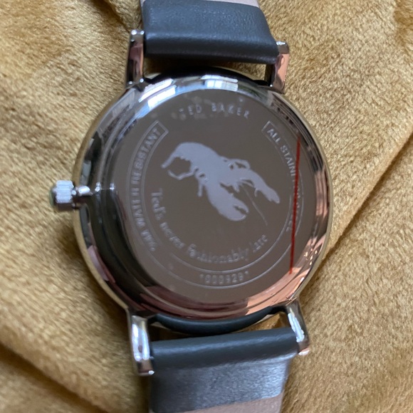 NWOT men’s Ted Baker London 10009291 watch with genuine leather grey band - Picture 6 of 8